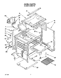 OVEN Diagram and Parts List for SF302BEYN0  Whirlpool Range