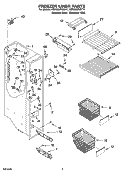 FREEZER LINER PARTS Diagram and Parts List for KSRG25FKSS17  KitchenAid Refrigerator