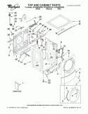 TOP AND CABINET PARTS Diagram and Parts List for WFW9550WW00  Whirlpool Washer