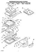 REFRIGERATOR SHELF PARTS Diagram and Parts List for KSRX22FNST01  KitchenAid Refrigerator
