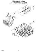 LOWER RACK PARTS Diagram and Parts List for GU2300XTLB3  Whirlpool Dishwasher