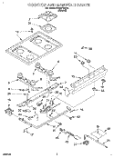 COOKTOP AND MANIFOLD, LITERATURE Diagram and Parts List for SF330PEWN4  Whirlpool Range