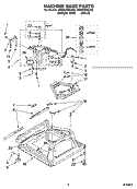 MACHINE BASE PARTS Diagram and Parts List for 4PGSC9455JT2  Whirlpool Washer