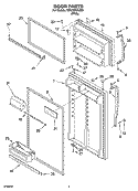 DOOR PARTS Diagram and Parts List for 7ST21HPXLQ01  Whirlpool Refrigerator