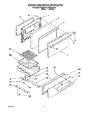 DOOR AND BROILER Diagram and Parts List for SF3000EYN4  Whirlpool Range
