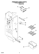 FREEZER LINER PARTS Diagram and Parts List for 7ED2GTQXPL01  Whirlpool Refrigerator