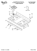 COOKTOP, LITERATURE Diagram and Parts List for SF195LEHQ6  Whirlpool Range