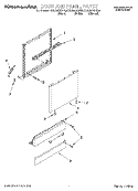 DOOR AND PANEL Diagram and Parts List for KUDI24SEWH3  KitchenAid Dishwasher