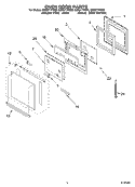 OVEN DOOR Diagram and Parts List for GBS277PDS8  Whirlpool Wall Oven