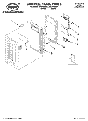 CONTROL PANEL PARTS Diagram and Parts List for MHE14XMB1  Roper Microwave