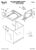 TOP AND CABINET PARTS Diagram and Parts List for LSQ9660PG2  Whirlpool Washer