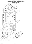 REFRIGERATOR LINER PARTS Diagram and Parts List for 7SS25AFXLQ00  Whirlpool Refrigerator