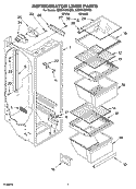 REFRIGERATOR LINER PARTS Diagram and Parts List for ED0GTKXMQ00  Whirlpool Refrigerator