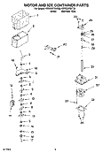 MOTOR AND ICE CONTAINER PARTS Diagram and Parts List for KSRX22FSST00  KitchenAid Refrigerator