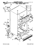 CABINET Diagram and Parts List for ET20DKXBN00  Whirlpool Refrigerator