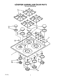 COOKTOP, BURNER AND GRATE Diagram and Parts List for SC8630EWW0  Whirlpool Cooktop