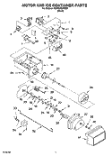 MOTOR AND ICE CONTAINER PARTS Diagram and Parts List for 6GD5SHQXKB01  Whirlpool Refrigerator
