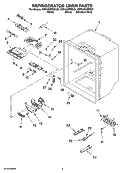 REFRIGERATOR LINER PARTS Diagram and Parts List for KBFA25ERSS01  KitchenAid Refrigerator