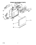 FRAME AND CONSOLE Diagram and Parts List for WU5750Y1  Roper Dishwasher