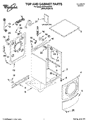 TOP AND CABINET PARTS Diagram and Parts List for GHW9160PW2  Whirlpool Washer