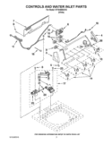 CONTROLS AND WATER INLET PARTS Diagram and Parts List for WTW4880AW0  Whirlpool Washer