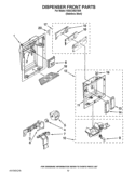 DISPENSER FRONT PARTS Diagram and Parts List for KSSC36QTS05  KitchenAid Refrigerator