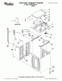 TOP AND CABINET PARTS Diagram and Parts List for 7MWTW1955YW1  Whirlpool Washer