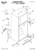CABINET PARTS Diagram and Parts List for 5GR2SHKXLQ03  Whirlpool Refrigerator