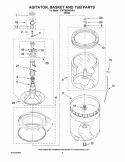 AGITATOR, BASKET AND TUB PARTS Diagram and Parts List for 1CWTW5300VW1  Whirlpool Washer