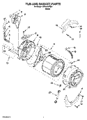 TUB AND BASKET PARTS, OPTIONAL PARTS (NOT INCLUDED) Diagram and Parts List for WFW8400TB01  Whirlpool Washer