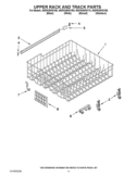 UPPER RACK AND TRACK PARTS Diagram and Parts List for WDF530PAYT3  Whirlpool Dishwasher