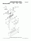 DOOR AND PANEL PARTS Diagram and Parts List for KUDS35FXWH1  KitchenAid Dishwasher