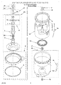 AGITATOR, BASKET AND TUB Diagram and Parts List for LXR9200HQ0  Whirlpool Washer