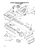 MOTOR AND ICE CONTAINER Diagram and Parts List for 3VED27DQAW00  Whirlpool Refrigerator