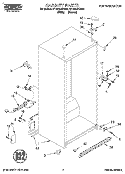 CABINET Diagram and Parts List for RT18HDXDW00  Roper Refrigerator