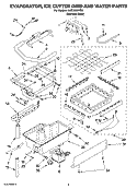 EVAPORATOR, ICE CUTTER GRID AND WATER PARTS Diagram and Parts List for KUIC18NNTS1  KitchenAid Ice Maker