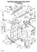 CONTROLS AND REAR PANEL PARTS Diagram and Parts List for LSR6334LQ1  Whirlpool Washer