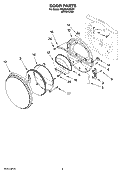 DOOR PARTS, OPTIONAL PARTS (NOT INCLUDED) Diagram and Parts List for WGD8410SW1  Whirlpool Dryer