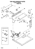 TOP AND CONSOLE PARTS Diagram and Parts List for LEB6200PQ1  Whirlpool Dryer