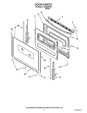 DOOR PARTS Diagram and Parts List for YIES350XW1  Whirlpool Range