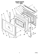 DOOR PARTS, OPTIONAL PARTS Diagram and Parts List for IMP33802  Inglis Range