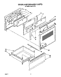 DOOR AND DRAWER Diagram and Parts List for RF396PCYN0  Whirlpool Range