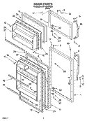 DOOR PARTS Diagram and Parts List for RT14BKXKQ05  Roper Refrigerator