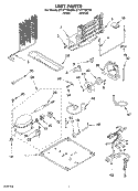 UNIT Diagram and Parts List for ET1FTTXKT00  Whirlpool Refrigerator