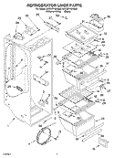 REFRIGERATOR LINER Diagram and Parts List for 3XED0FHQKQ00  Whirlpool Refrigerator