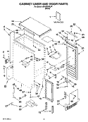 CABINET LINER AND DOOR PARTS Diagram and Parts List for JEACS50SLF1  Whirlpool Ice Maker