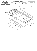COOKTOP, LITERATURE Diagram and Parts List for FGP337KN0  Roper Range