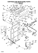 CONTROLS AND REAR PANEL PARTS Diagram and Parts List for 7MLSQ9659PW0  Whirlpool Washer
