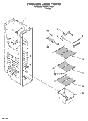 FREEZER LINER PARTS Diagram and Parts List for RS22CFXTQ00  Roper Refrigerator