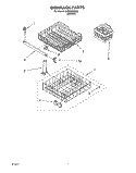 DISHRACK Diagram and Parts List for DU810CWDQ3  Whirlpool Dishwasher